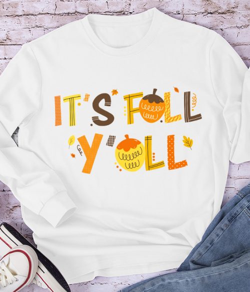 It's Fall Y'all Maple Leaf Teacher Long Sleeve T-Shirt