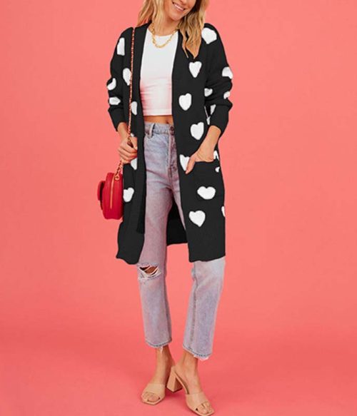 Sweet Heart Knit Cardigan Sweater