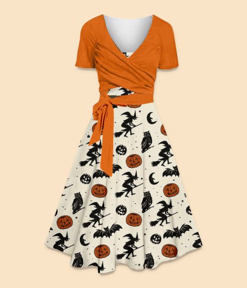 Halloween Witch Teacher Suspender Long Skirt Top Suit