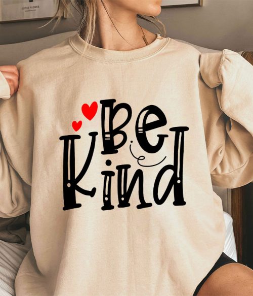 Be Kind Red Heart Teacher Sweatshirt