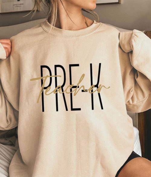 Personalized Color Text Teacher Sweatshirt