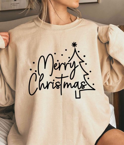Merry Christmas Simple Christmas Teacher Sweatshirt