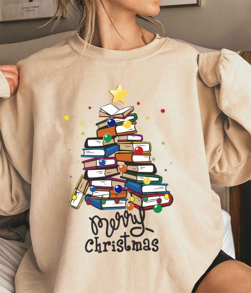 Merry Christmas Books Teacher Sweatshirt
