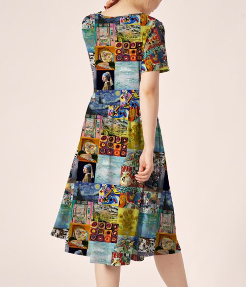 Falling Into The Ocean Of Art Teacher Printed One Piece Dress