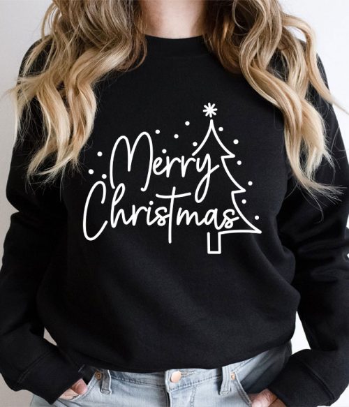 Merry Christmas Simple Christmas Teacher Sweatshirt