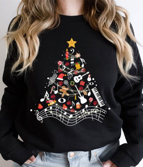 Musical Christmas Tree Teacher Sweatshirt
