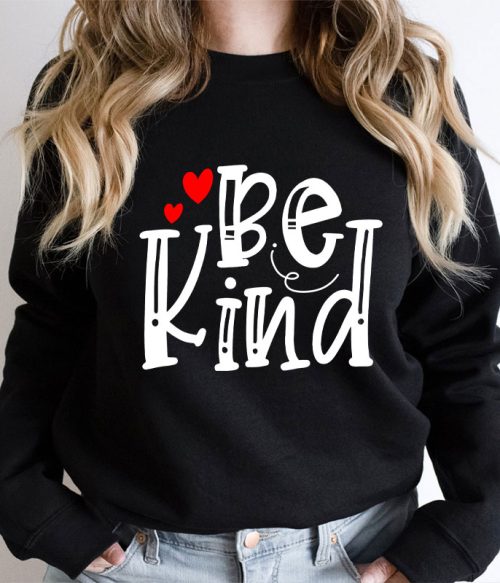 Be Kind Red Heart Teacher Sweatshirt