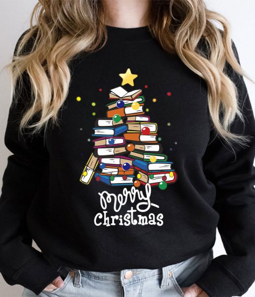 Merry Christmas Books Teacher Sweatshirt