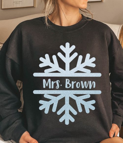 Personalized Snowflake Christmas Sweatshirt