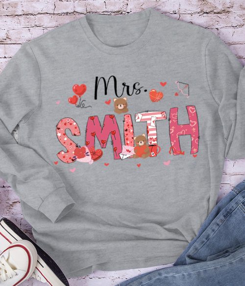 Personalized Show My Love Teacher Long Sleeve T-Shirt