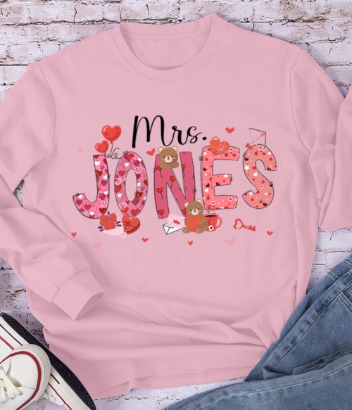 Personalized Show My Love Teacher Long Sleeve T-Shirt
