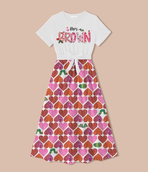 Personalized Name Sweet Caterpillar Teacher One Piece Dress