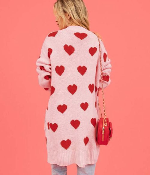 Sweet Heart Knit Cardigan Sweater