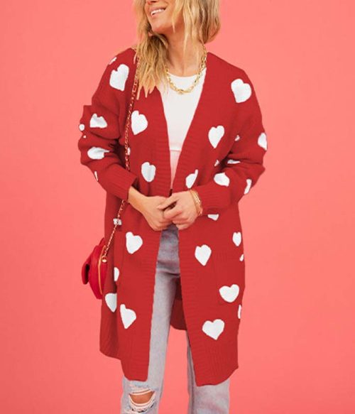 Sweet Heart Knit Cardigan Sweater