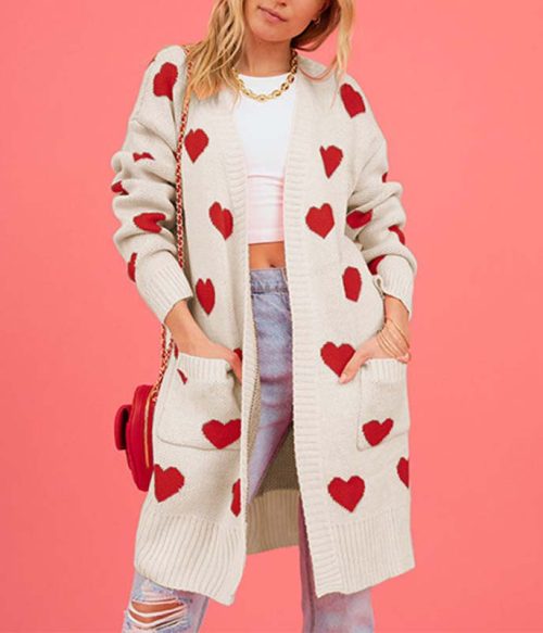 Sweet Heart Knit Cardigan Sweater