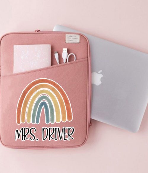 Personalized Colorful Rainbow Teacher 13 MacBook Case