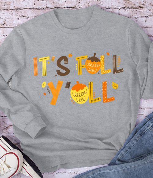It's Fall Y'all Maple Leaf Teacher Long Sleeve T-Shirt