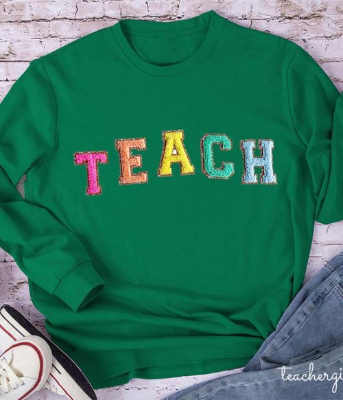 Letter Stickers Teacher Long Sleeve T-Shirt