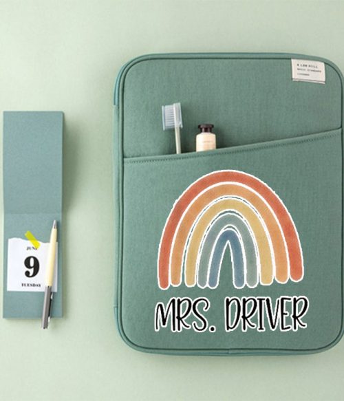 Personalized Colorful Rainbow Teacher 13 MacBook Case"