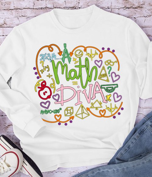 Math Diva Mathematical Symbol Long Sleeve T-Shirt