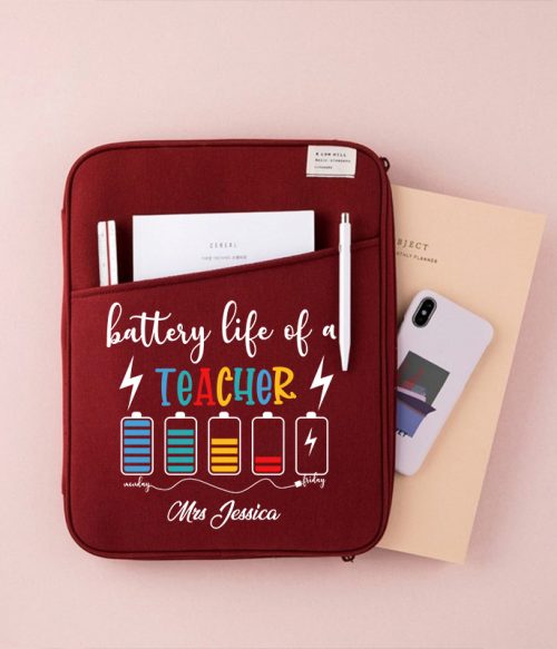 Personalized Battery Life Of A Teacher 13" MacBook Case