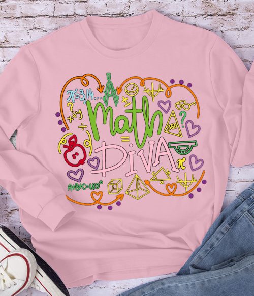 Math Diva Mathematical Symbol Long Sleeve T-Shirt