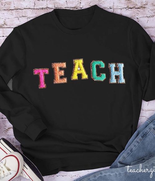 Letter Stickers Teacher Long Sleeve T-Shirt